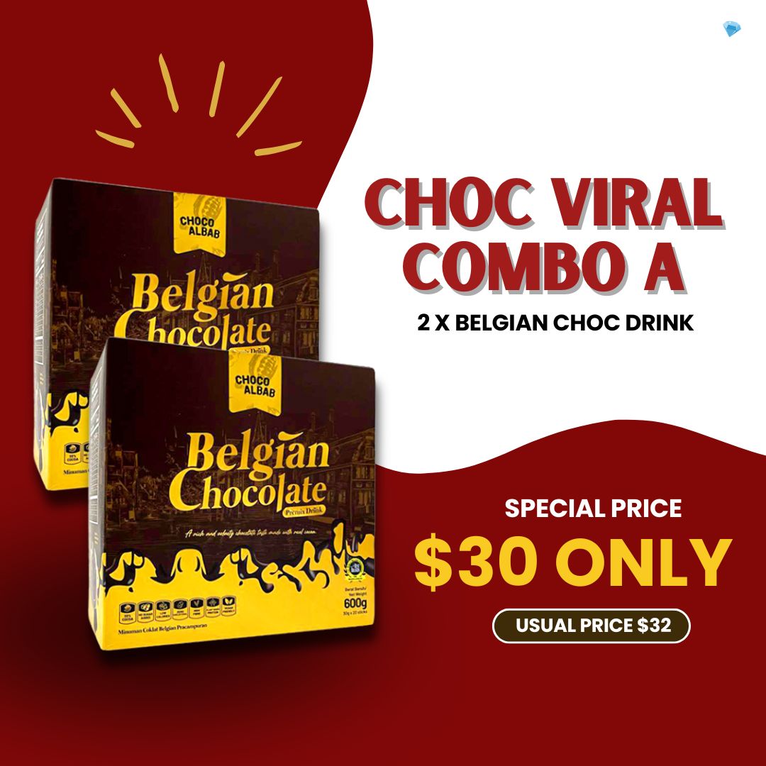 ChocoAlbab - Belgian Chocolate Drink [30gm/20sachets/600gm/box]