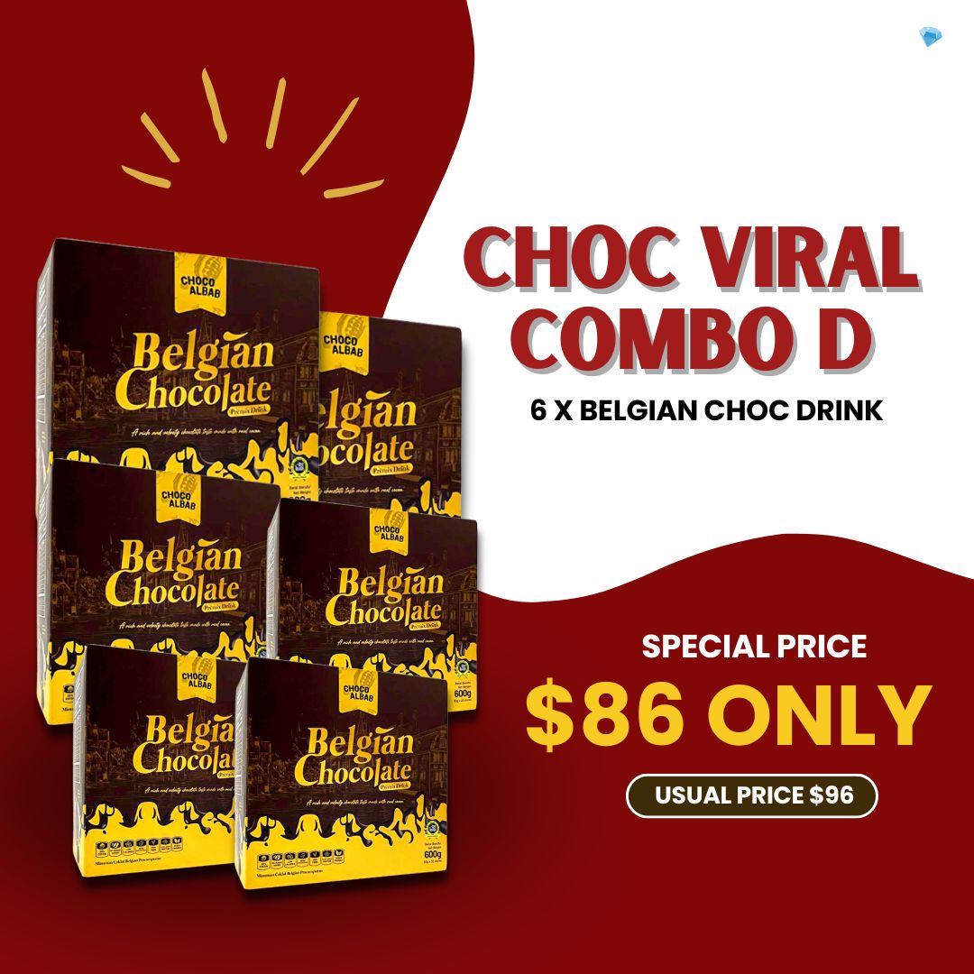 ChocoAlbab - Belgian Chocolate Drink [30gm/20sachets/600gm/box]